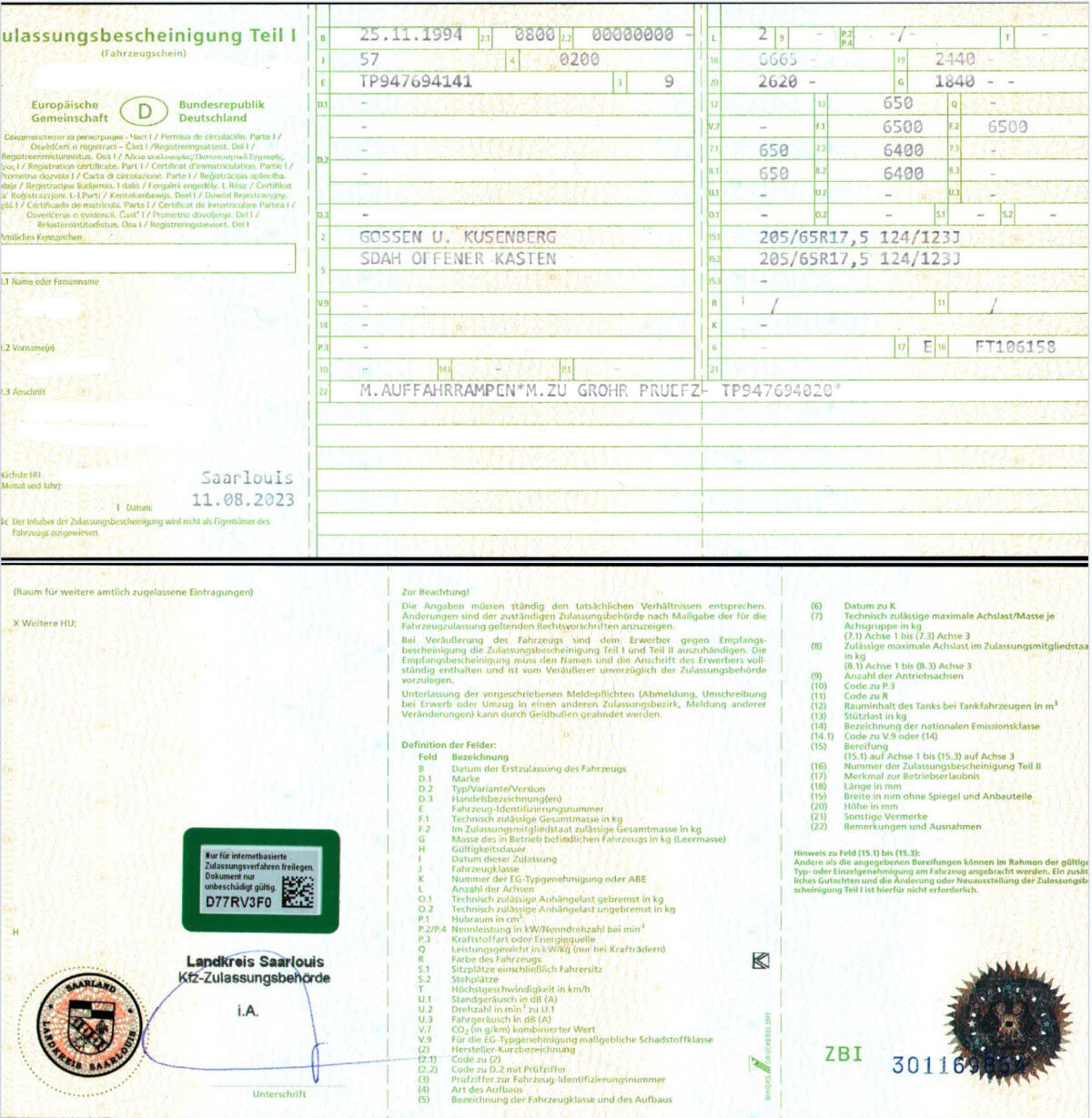 Tieflader 2 Achser m. Rampen, 6,5 t zGG, 4,6 t Ntzlast 3