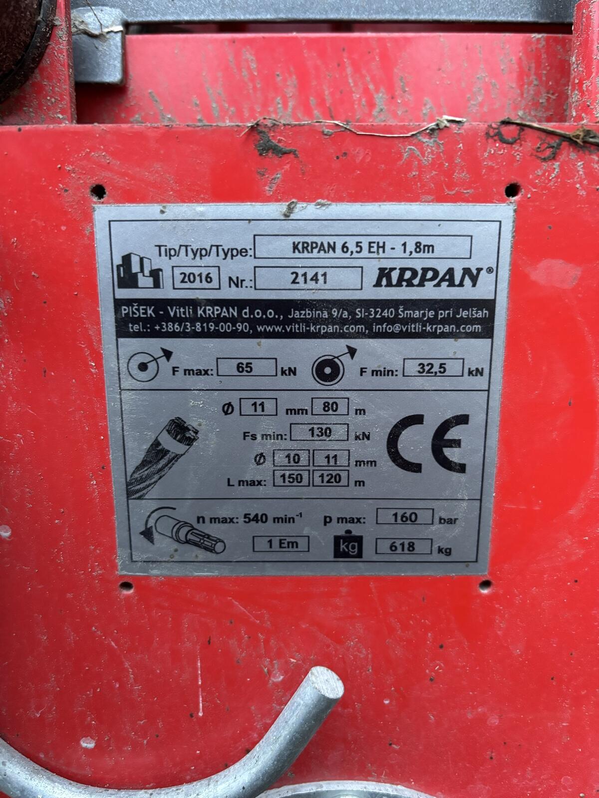 Krpan Seilwinde 6,5 EH 3