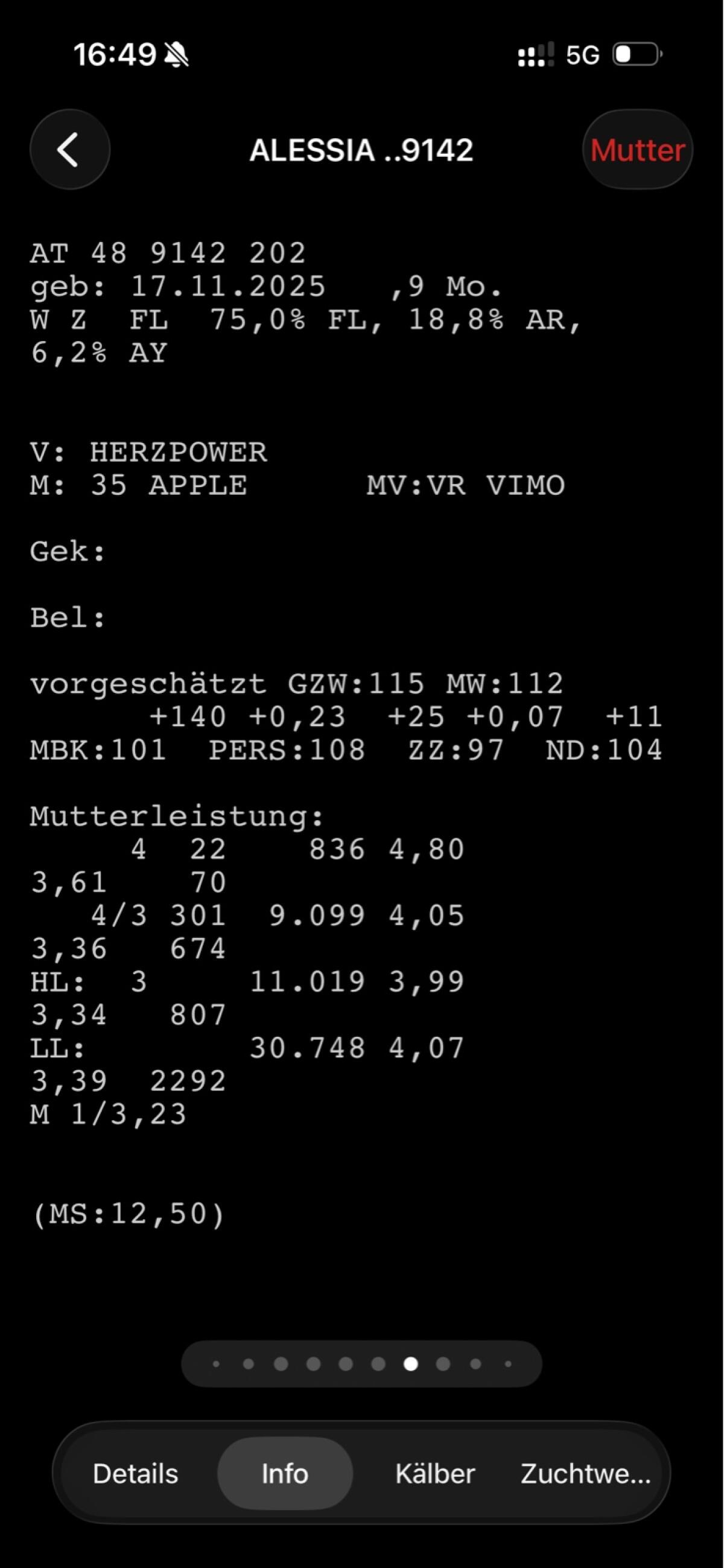 Bio FV Kälber 11.000 kg Mutterleistung 2