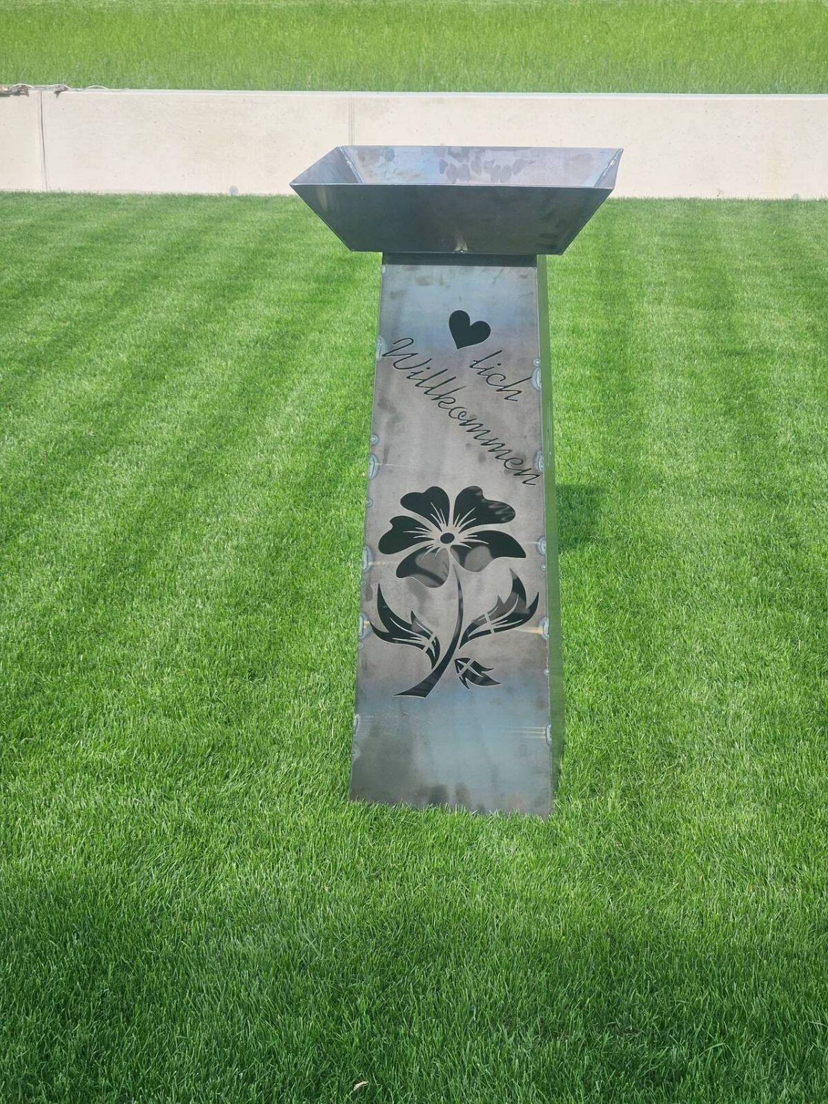 Willkommenssäule, Empfangssäule, Metall Deko individuell 3