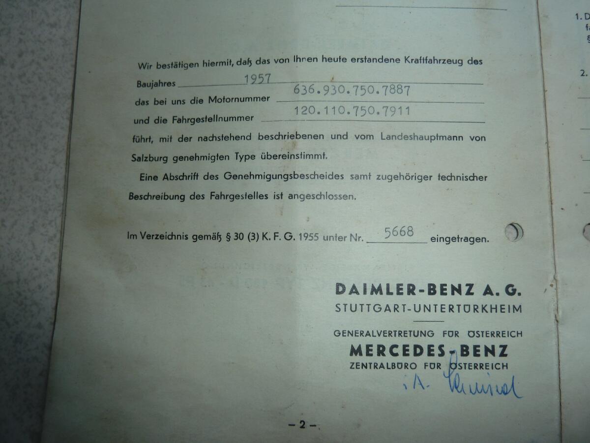 Konvolut an Typenscheinen und Betriebsanleitung 2