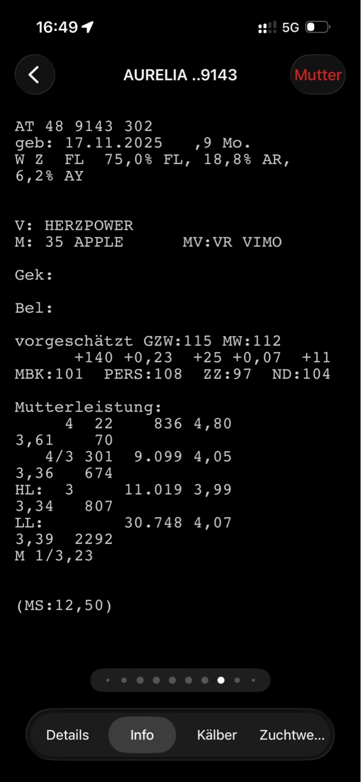 Bio FV Kälber 11.000 kg Mutterleistung 3
