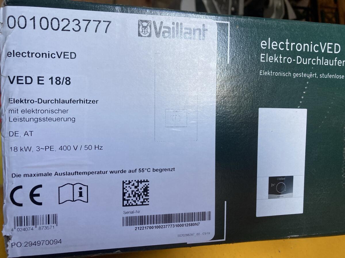Durchlauferhitzer 18 kW NEU 2