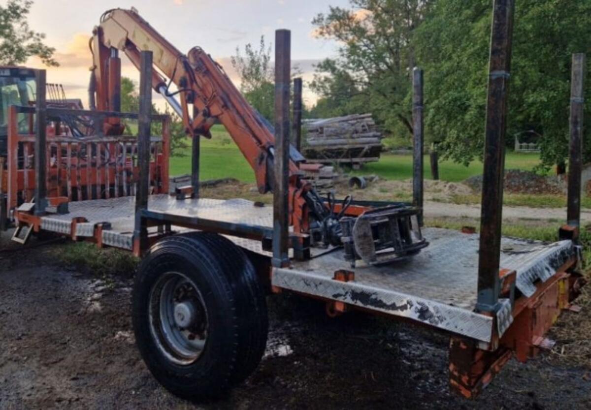 Holzwagen mit Kran Palfinger 2