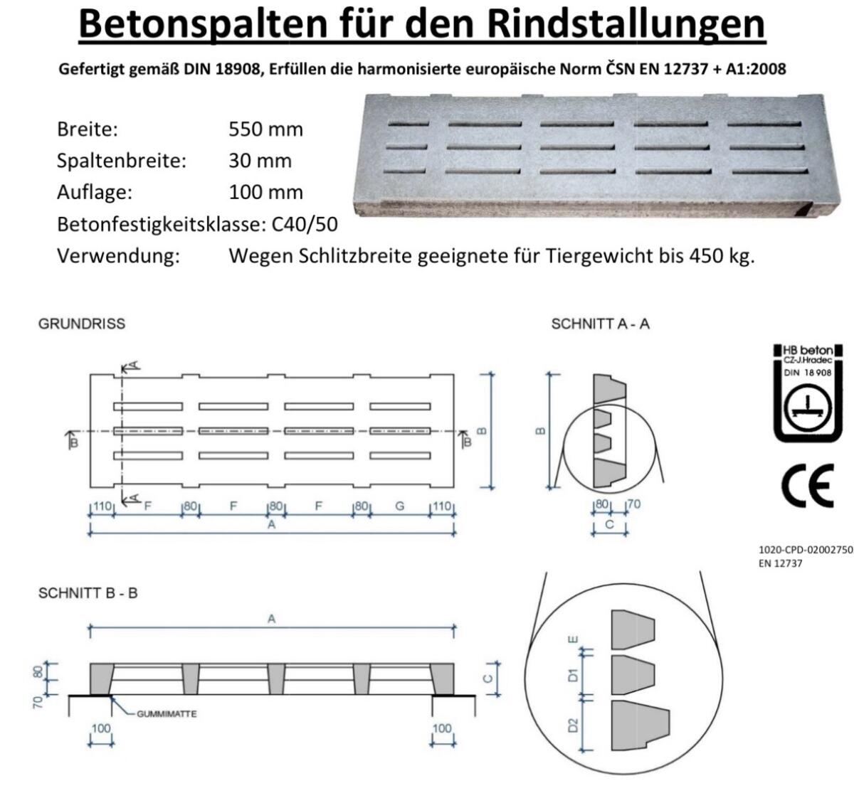 Betonspalten - Rinderspalten - Spalten - Stützmauer 2