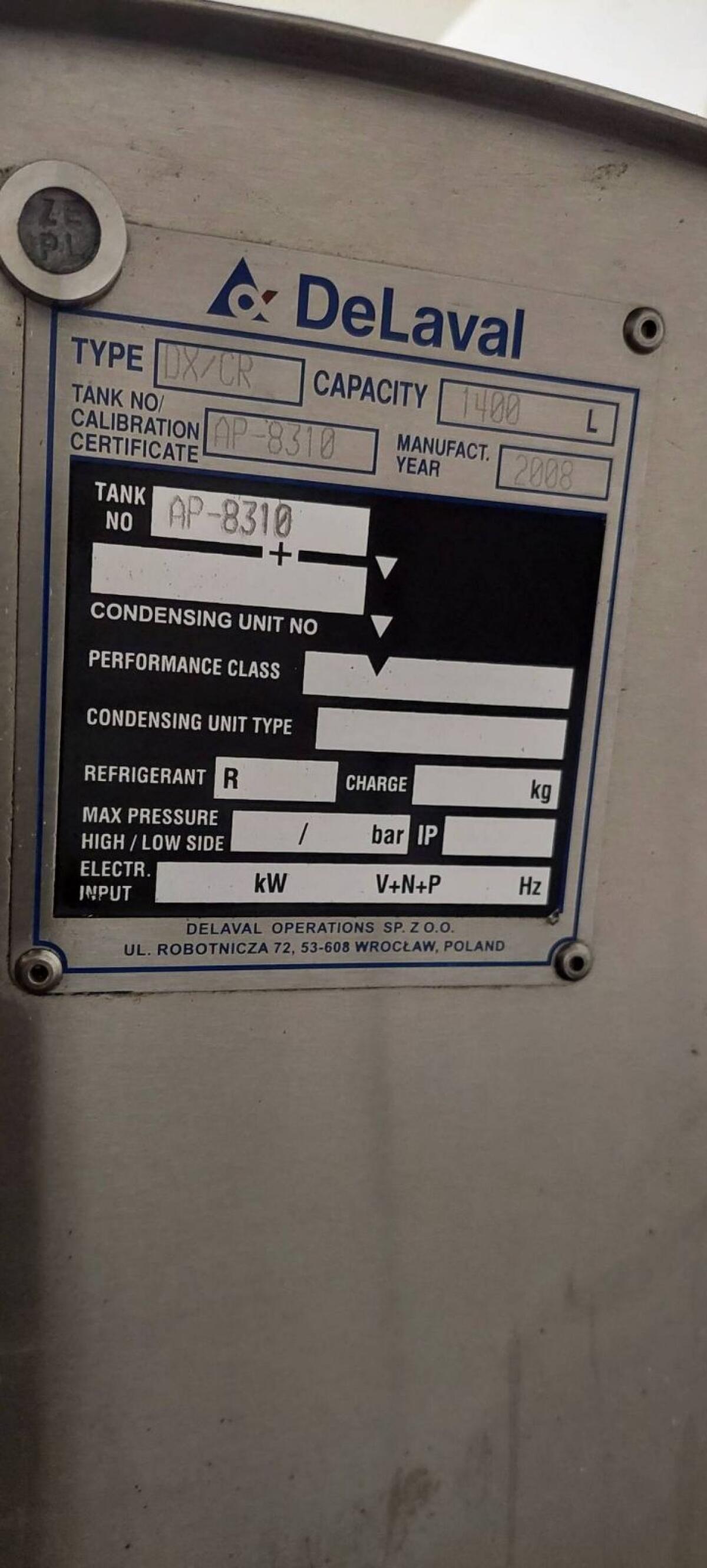 Milchtank DeLaval DX/CR 2