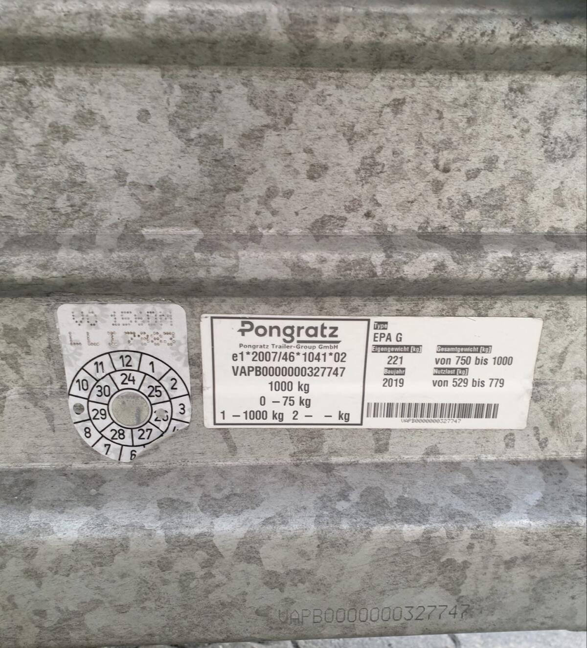 Autoanhänger Typ EPA AG Vers. AA Pongratz 2