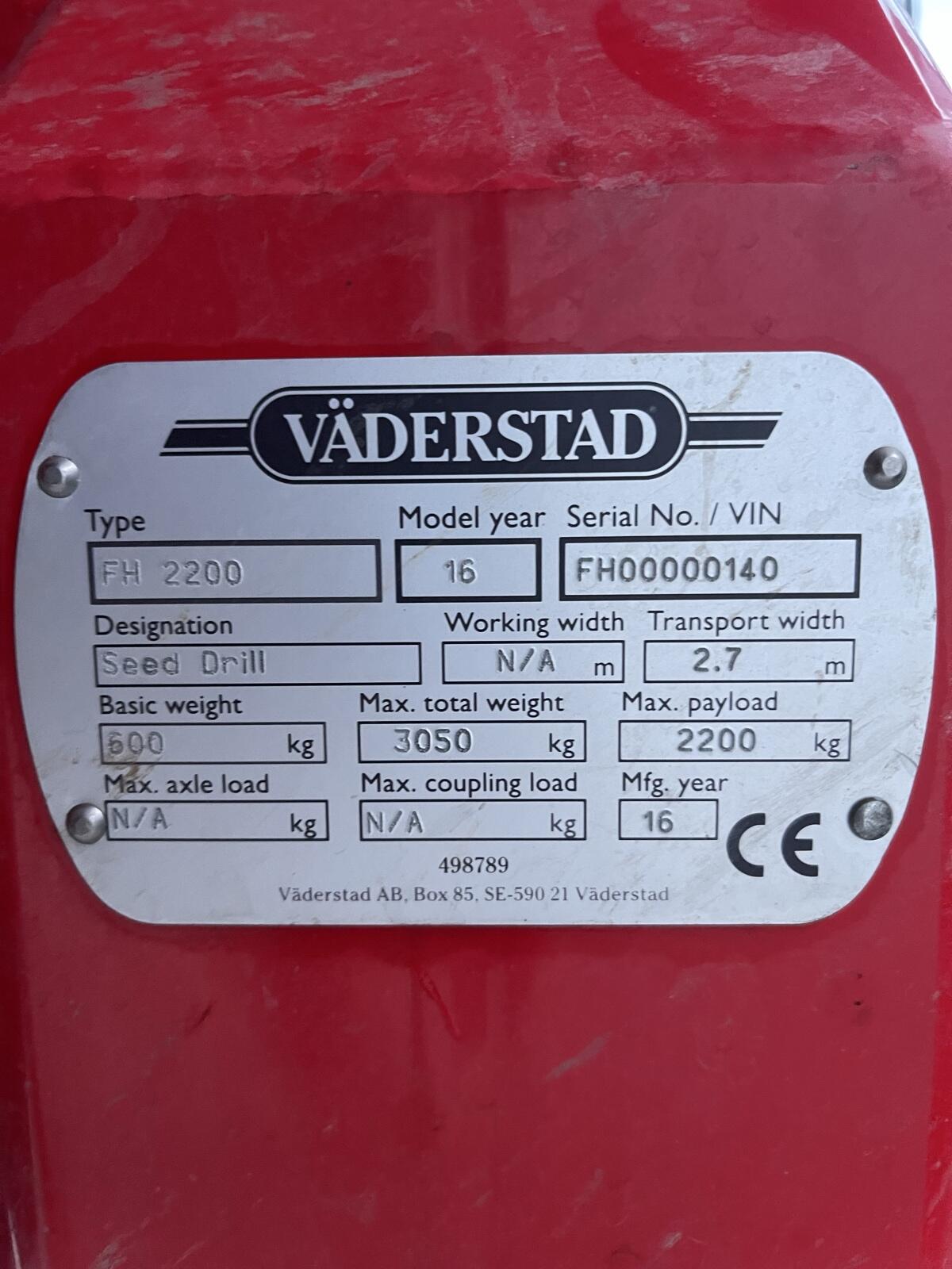 Väderstad Fronttank FH2200 3