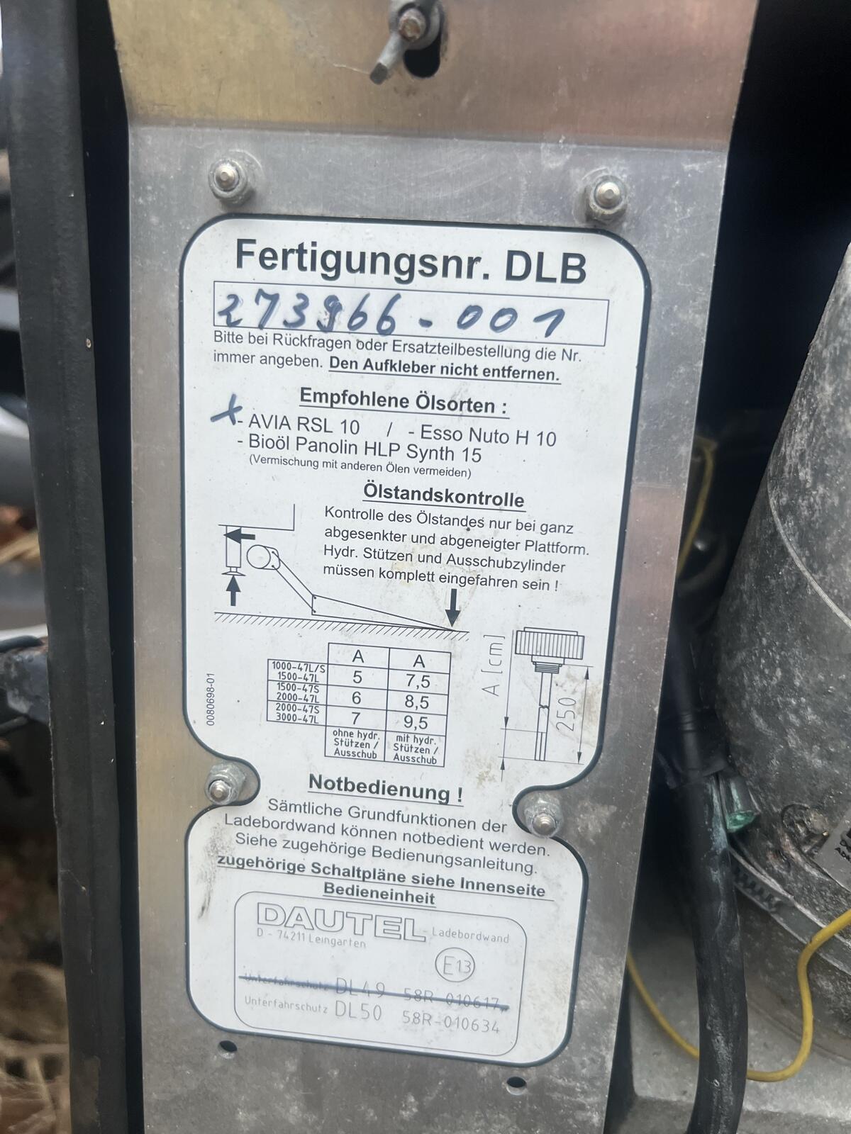 Ladebordwand Dautel DL 50 3