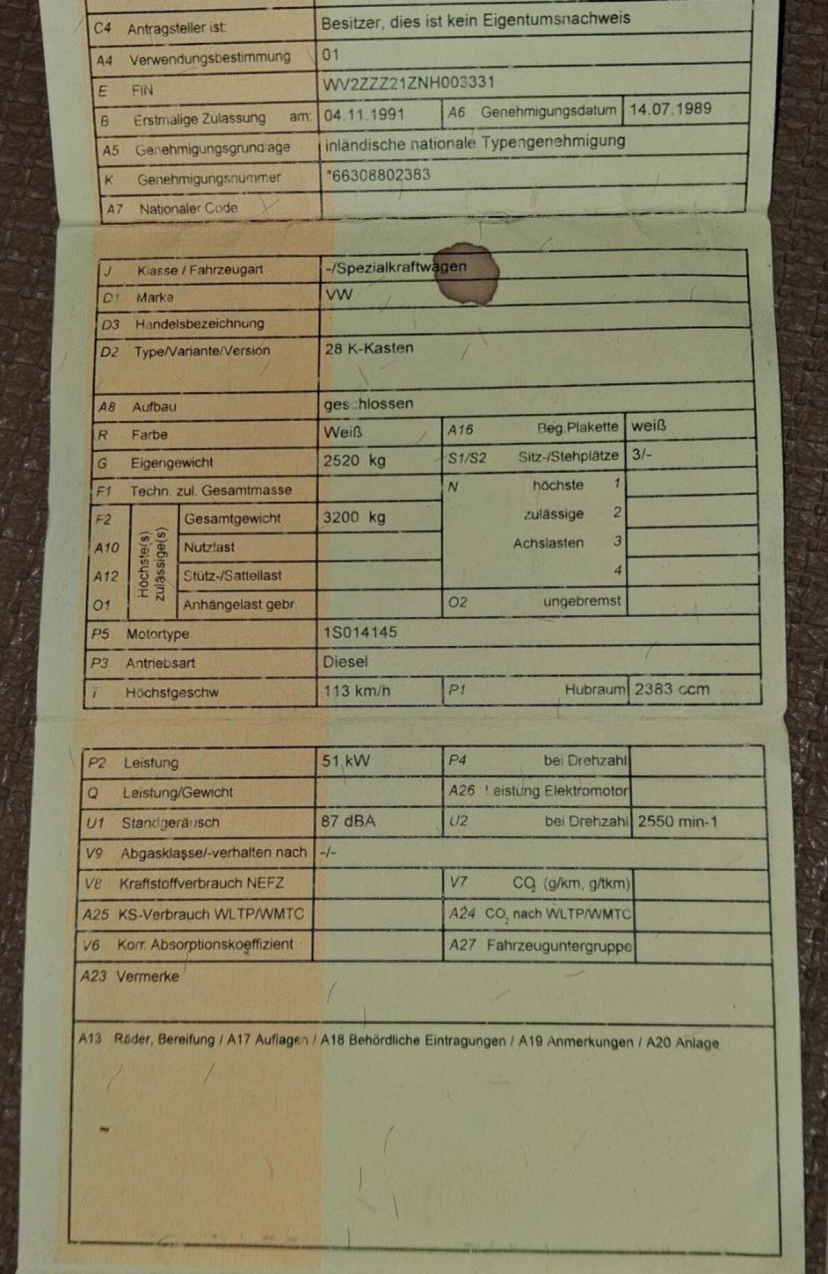VW LT 28 2,4l Diesel 6-Zylinder 2