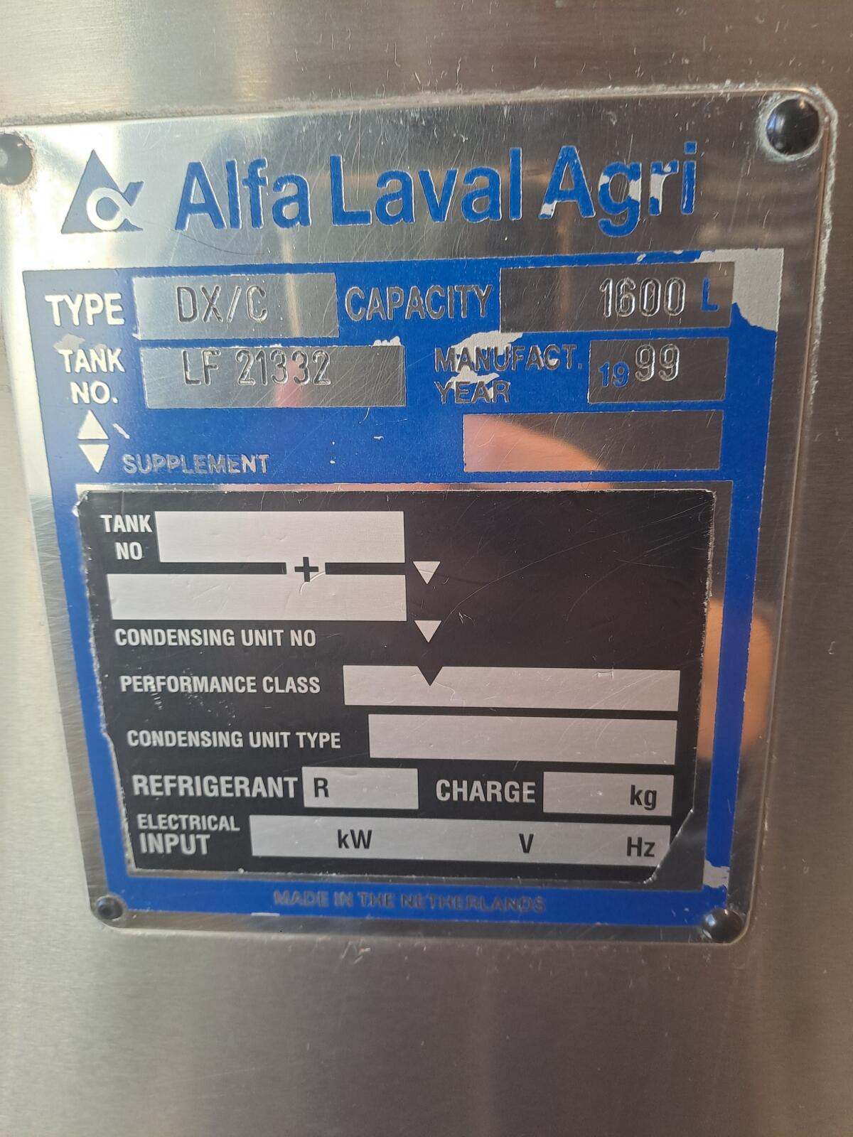 Alfa Laval Milchtank 3