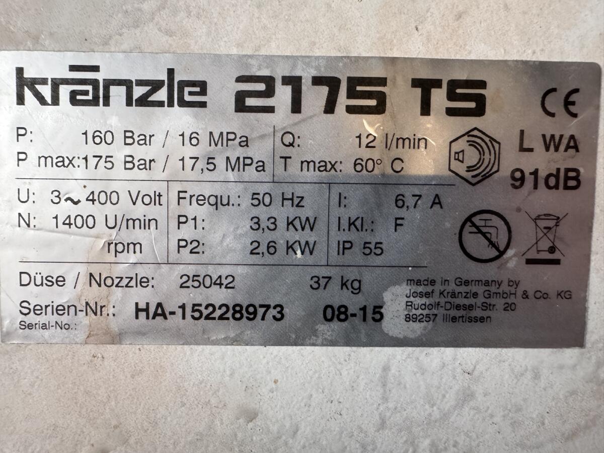 Kränzle Hochdruckreiniger 2175TS 2