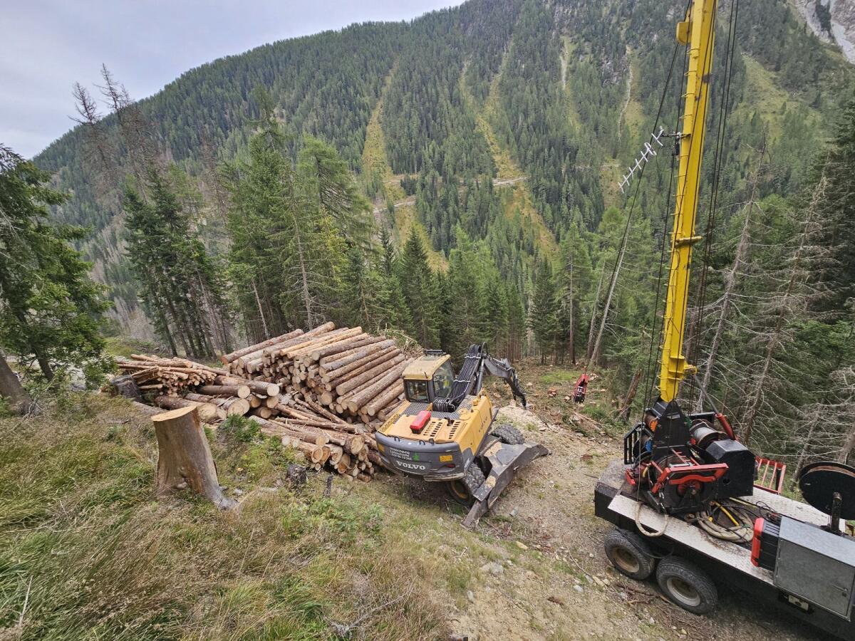 Radbagger und Seilkran 2