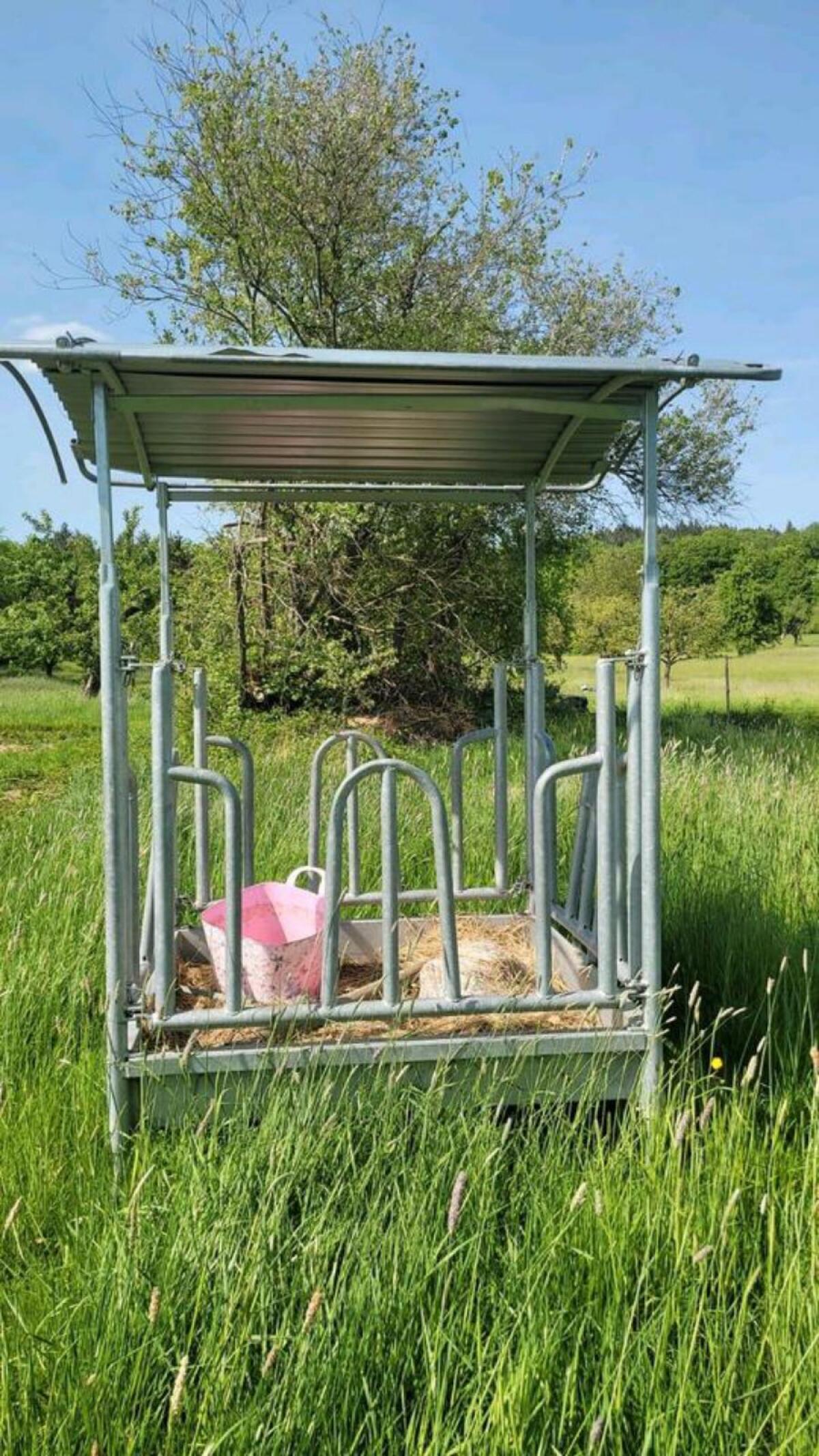 Heuraufe mit Kufen und Rädern 2