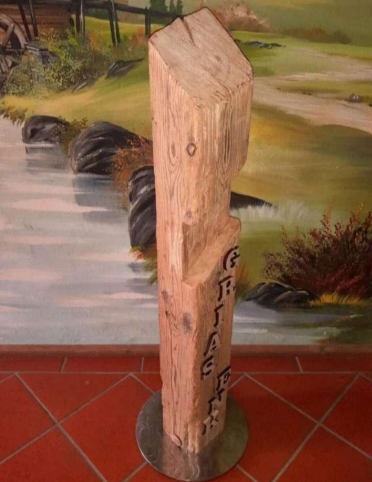 Willkommensständer, Grias Enk Ständer aus Altholz 2