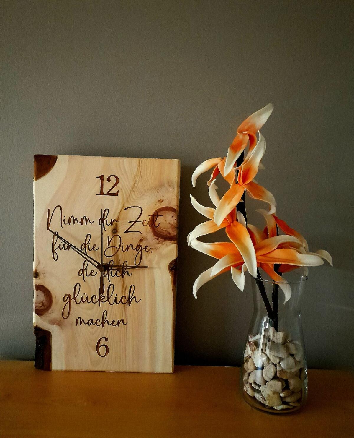 Zirbenholz Wanduhr,  Küchenuhr, Zimmeruhr 2