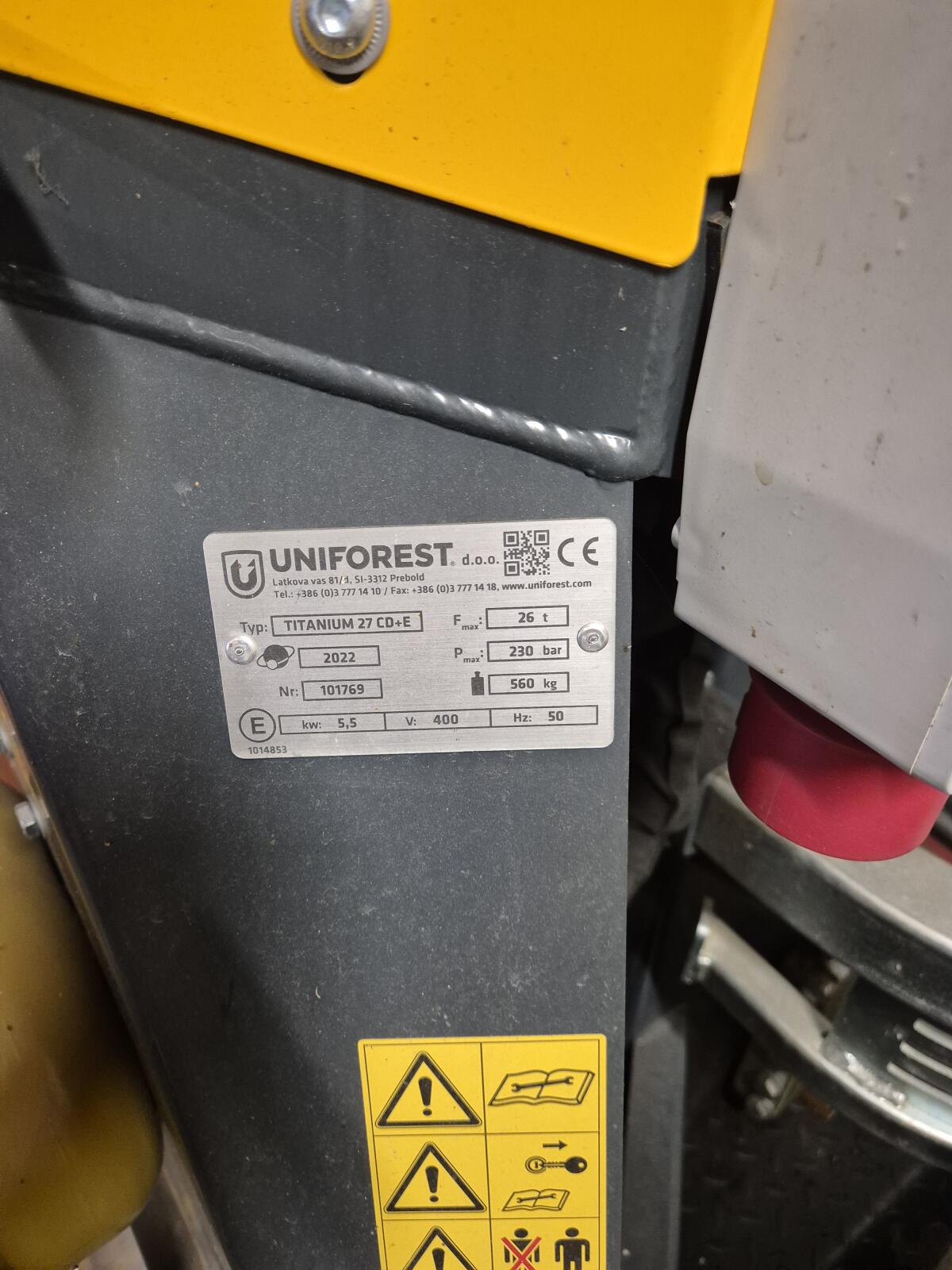 Uniforest Holzspalter Titanium27 CD+E 2