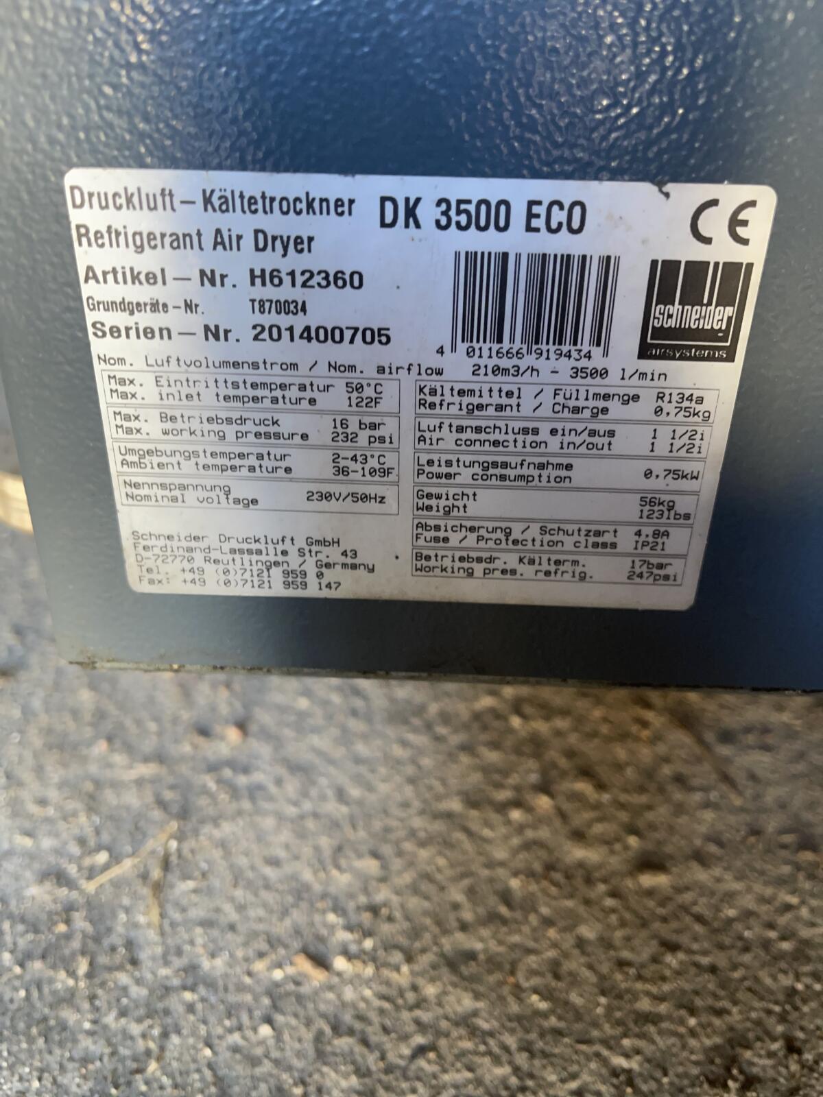 Schneider Lufttrockner für Druckluftanlage 2