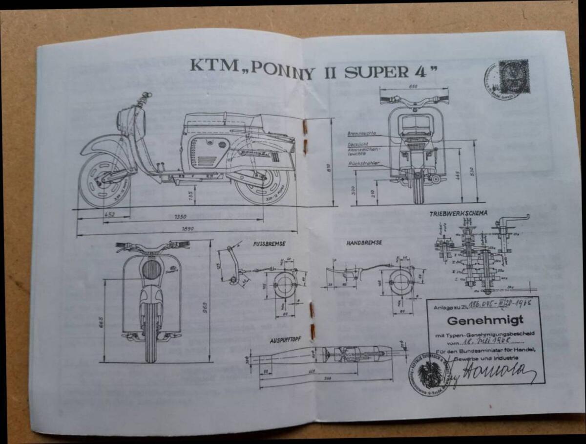 KTM Ponny II Super 4, Typenschein, Papiere 3