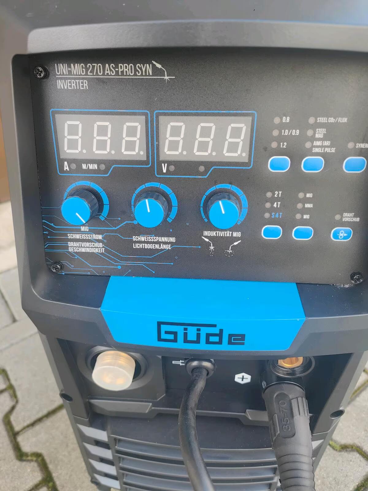 Schutzgasschweißgerät MIG/MAG Schweißgerät 270A Güde UNI-MIG 3
