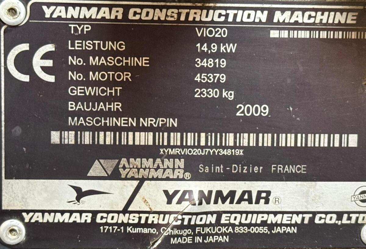 Minibagger Yanmar VIO20 2