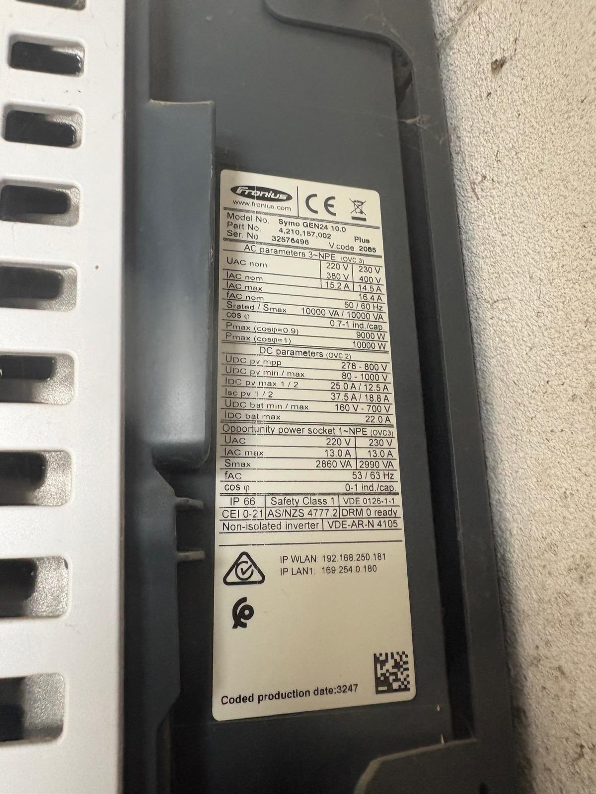 Fronius Wechselrichter + BYD Speicher 2