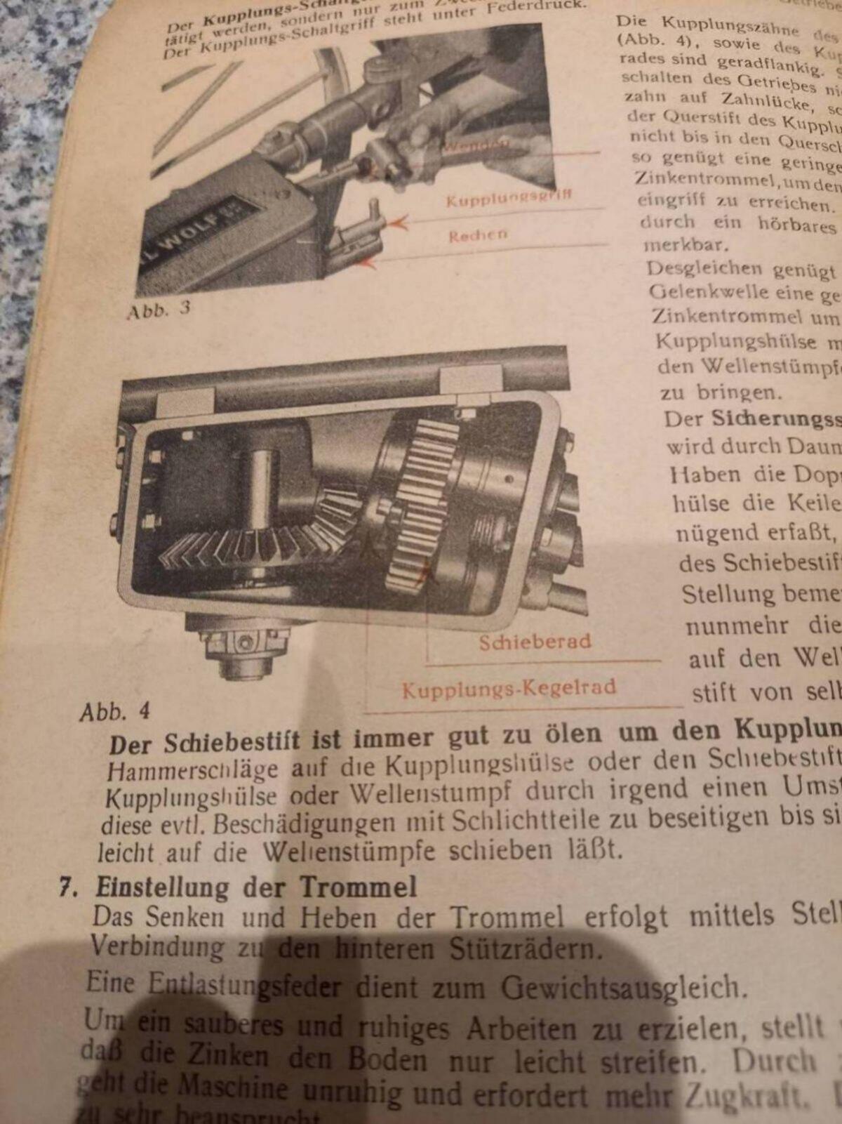 Betriebsanleitung und Ersatzteilliste Wolf Heumaschine 3