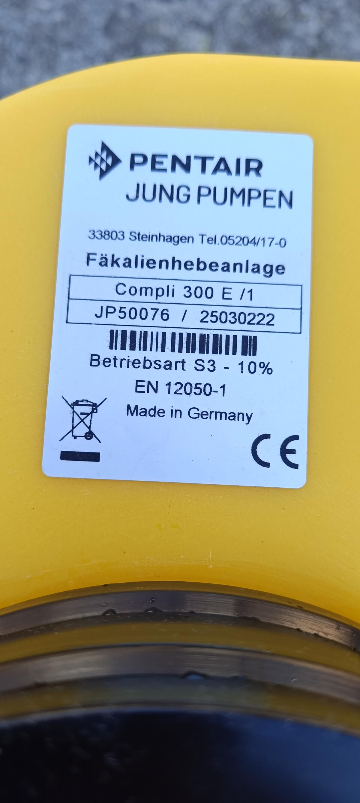 Jung Fäkalienhebeanlage Compli 300 E / 1 2