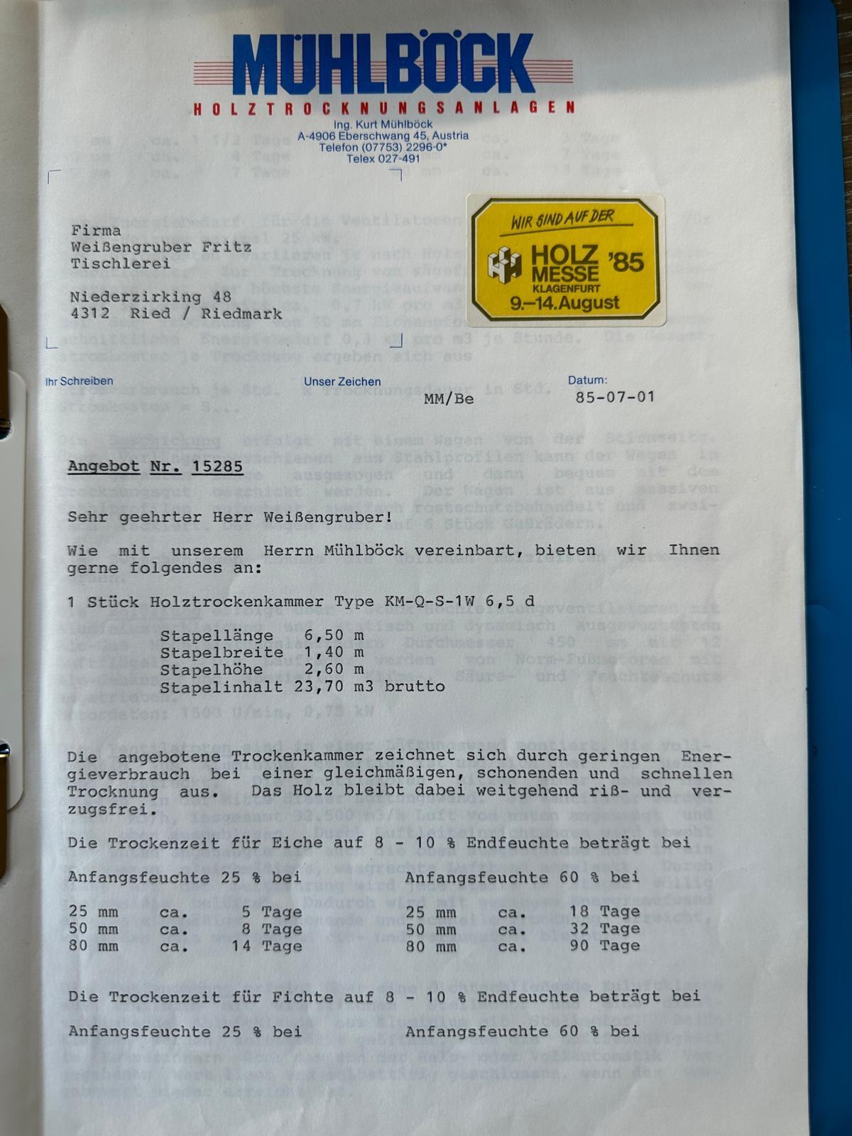 Mühlböck Holztrocknungsanlage 2