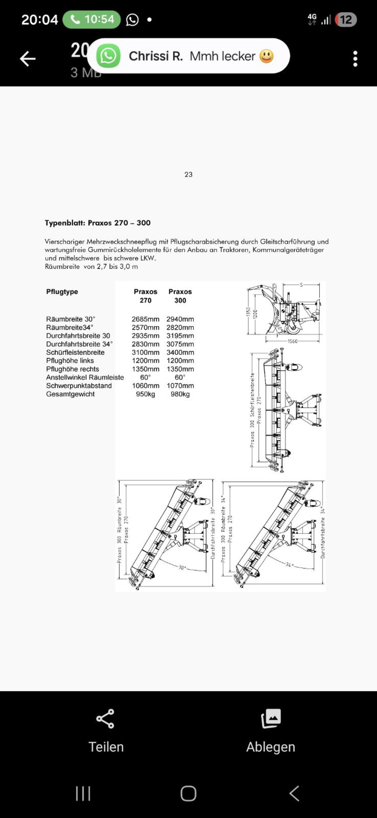 Schneepflug Kahlbacher Praxos 300 3