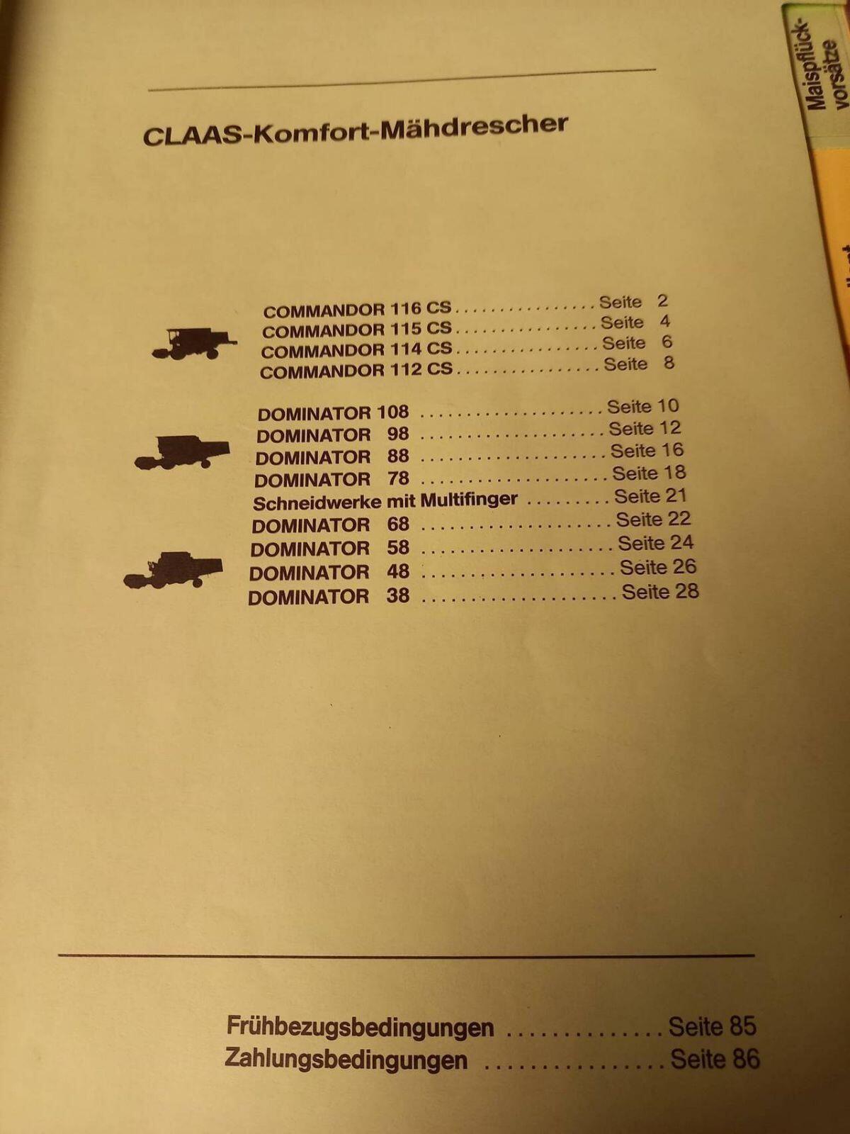 Nostalgie Preisliste Claas 2
