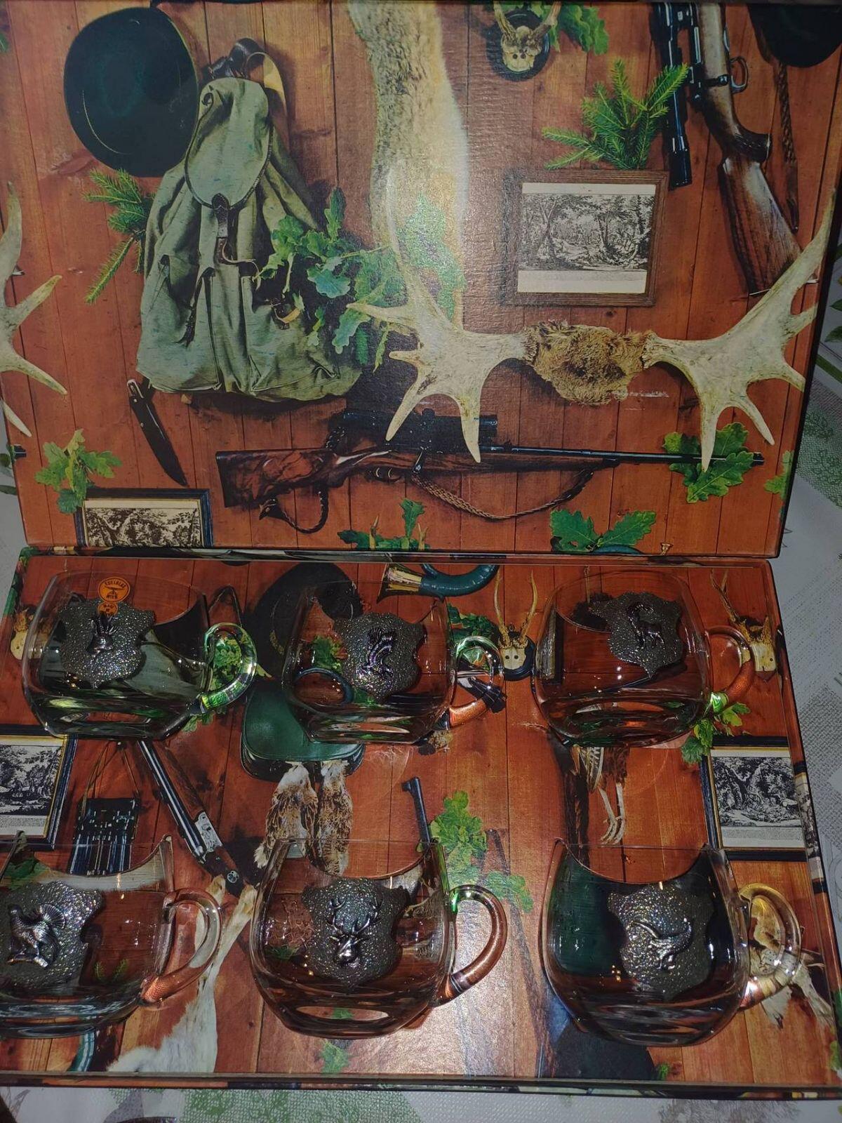 Vintage Jagd Set Gläser 3