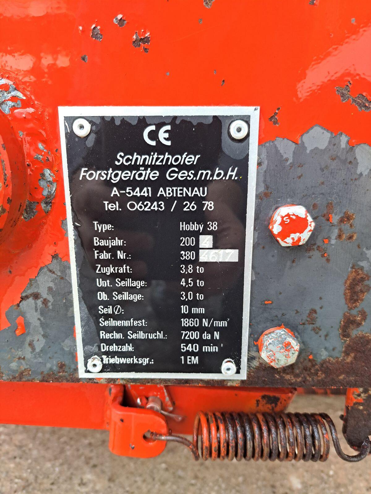 Forsttechnik Schnitzhofer Seilwinde Hobby 38 2