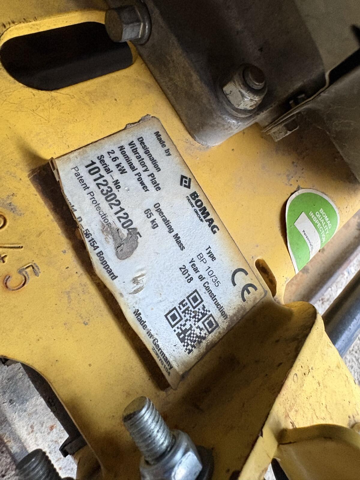 Bomag Rüttelplatte BP 10/35 2