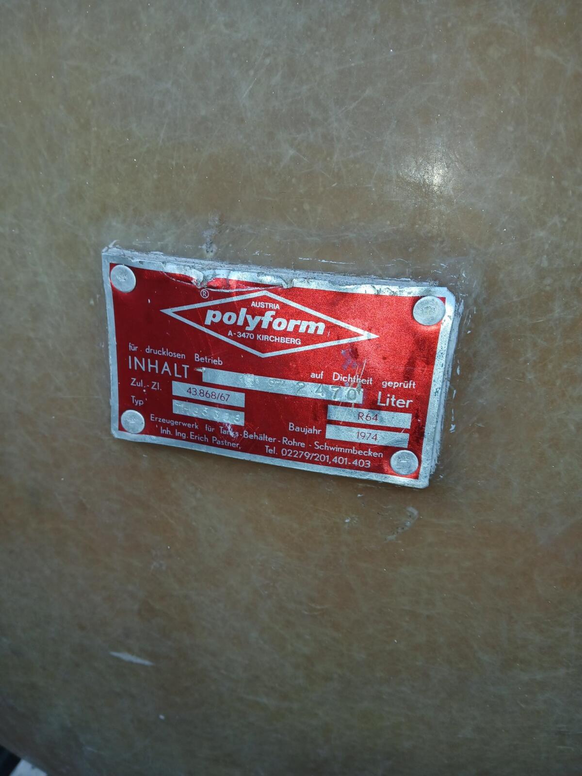Transporttank Polyform 2.500 l 2
