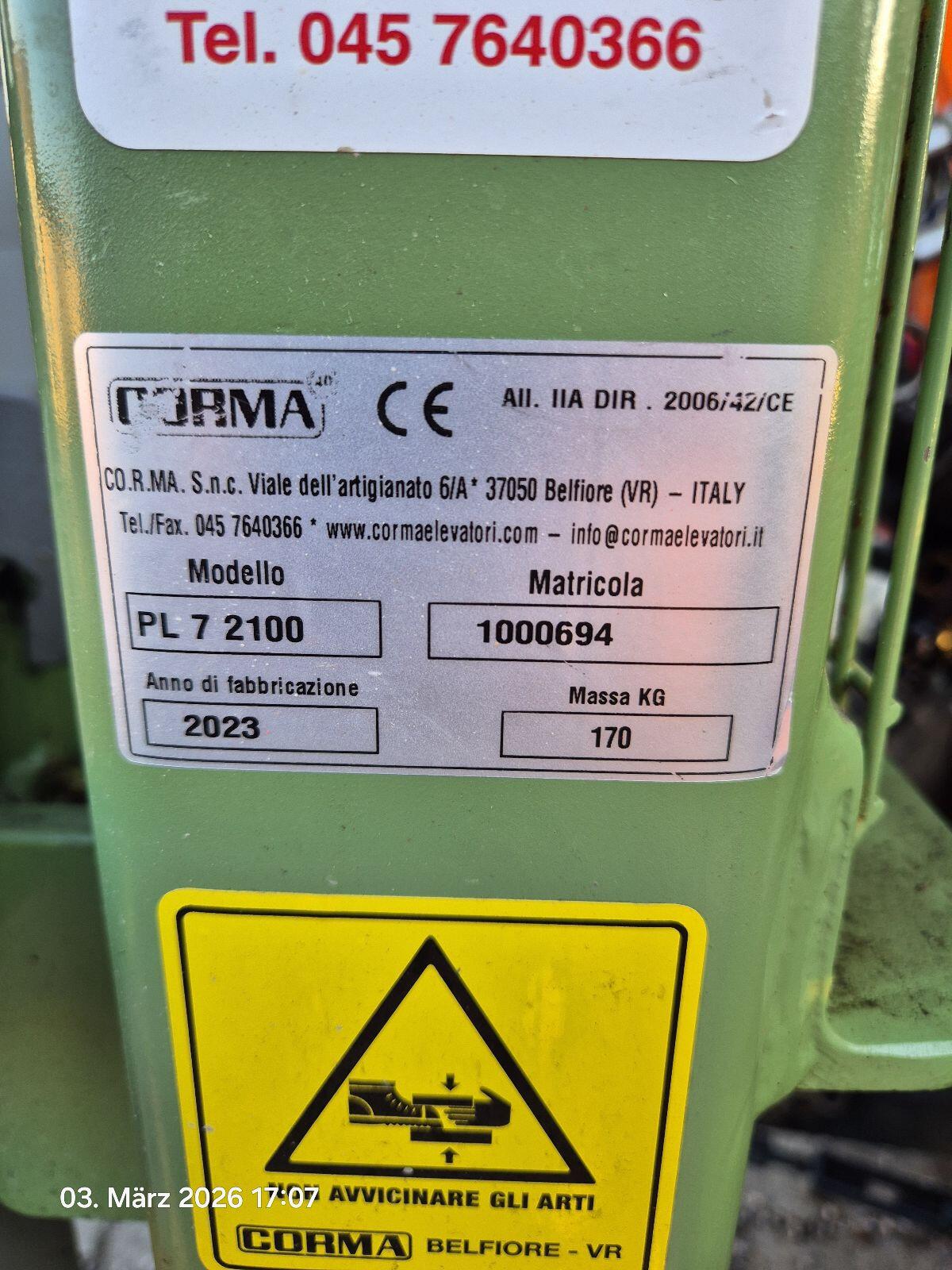 Hubgerüst Corma PL 7 2100 3