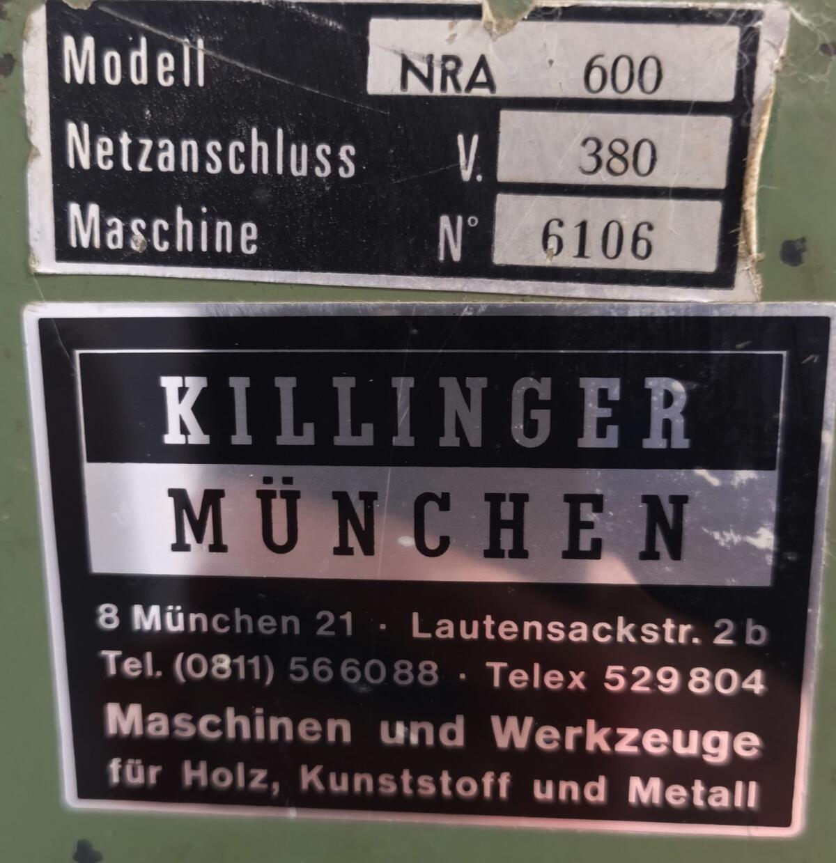 Bandsäge Killinger NRA 600 2