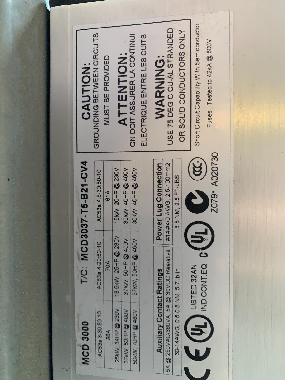 Sanftanlauf Softstarter 37 kW Danfoss MCD 3000 2