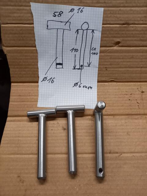 3 Edelstahl Bolzen 16 mm