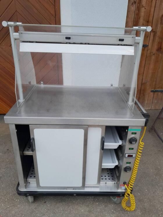 Warmhalte-Vitrine mit Wärmeplatte, Wärmefächer, Wärmelicht