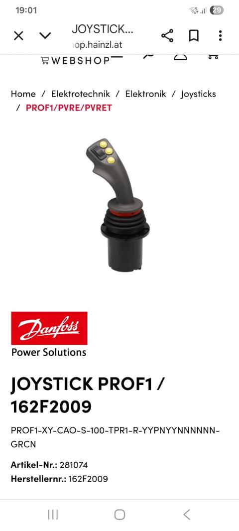 Danfoss Joystick 162F2009 NEU