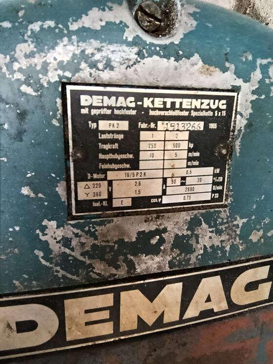 Elektro-Kettenzug, Metzgeraufzug Demag
