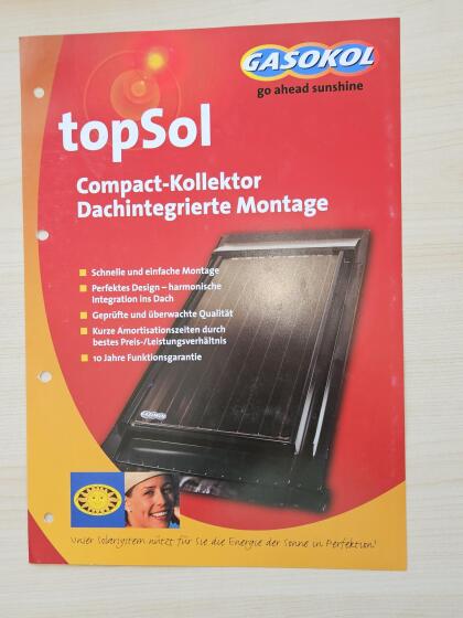 Solaranlage Gasokol Einbau Compact Kollektor