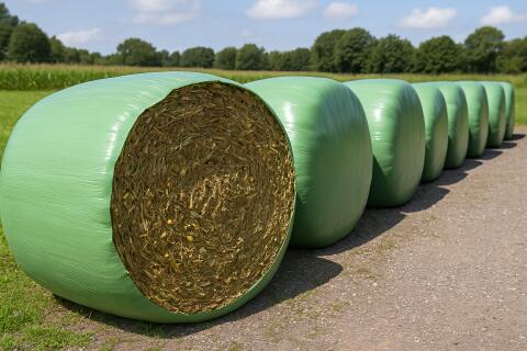 Biomais-Ballen aus eigenem Bio-Anbau