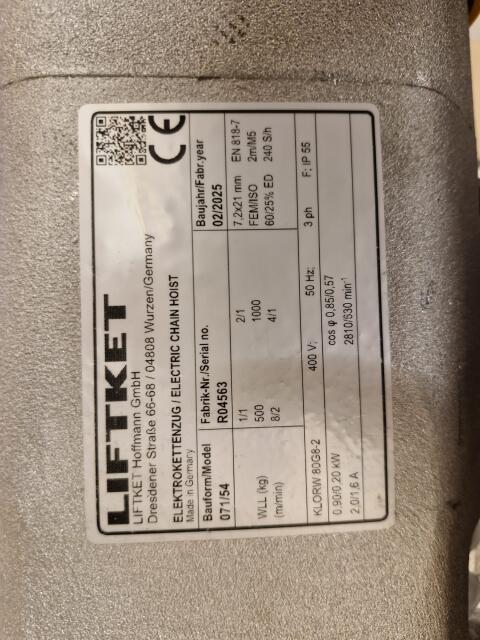 Elektrischer Kettenzug Liftket