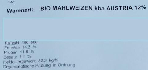 Mahlweizen-Bio Ernte 2025 Sorte AURELIUS 12-13% Protein