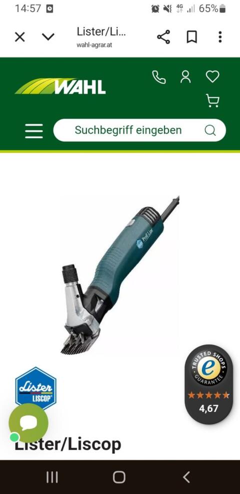 Schafscher Maschine Lister/Liscop Profi Line