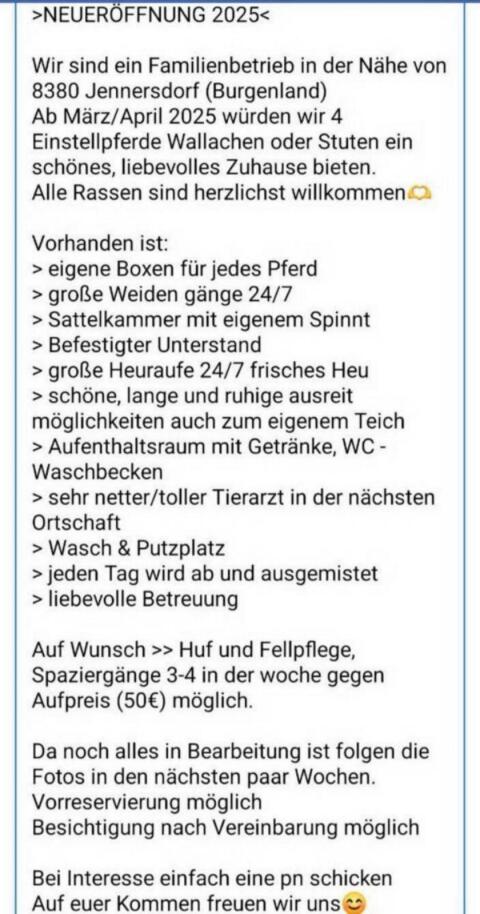 Offenstall mit Boxen Einstellplatz