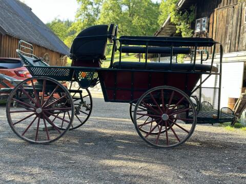 Wagonette mit Geschirr und Leinen