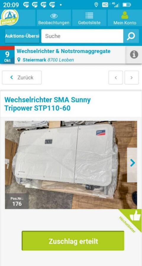SMA Wechselrichter 110 kW SUNNY TRIPOWER CORE2